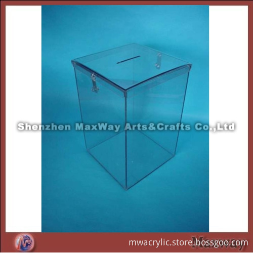 High Quality Vertical Large Space Lucite Ballot Box/Complain Box